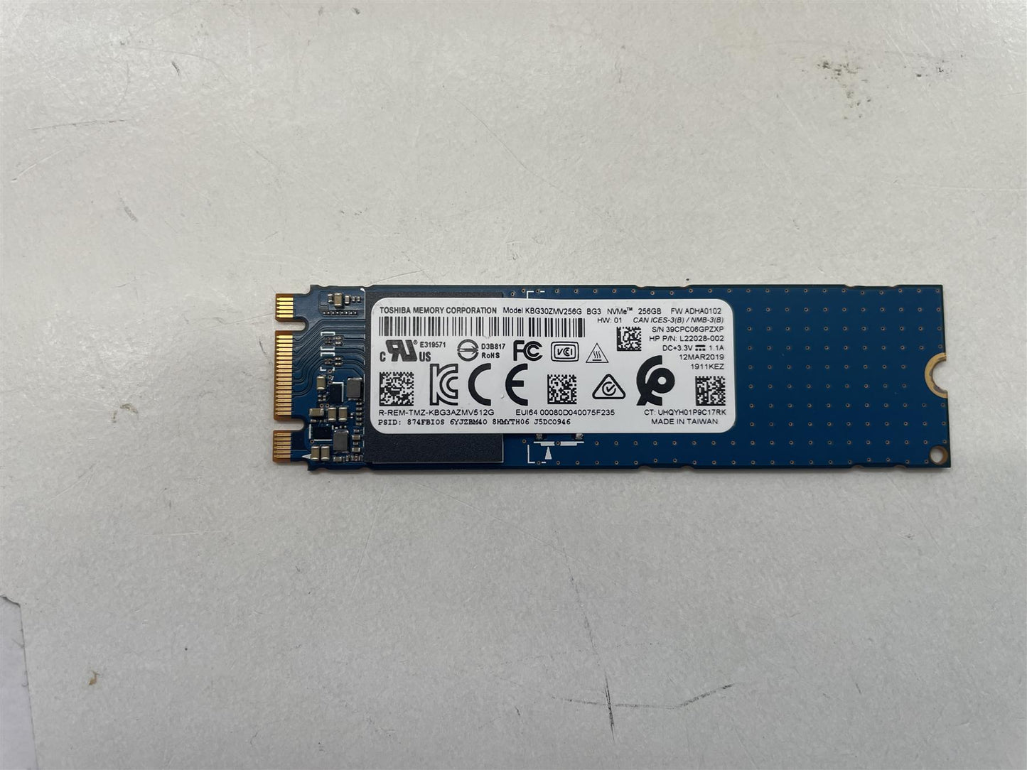 For HP L61679-001 Toshiba NVMe 256GB KBG30ZMV256G SSD Solid State Drive NEW