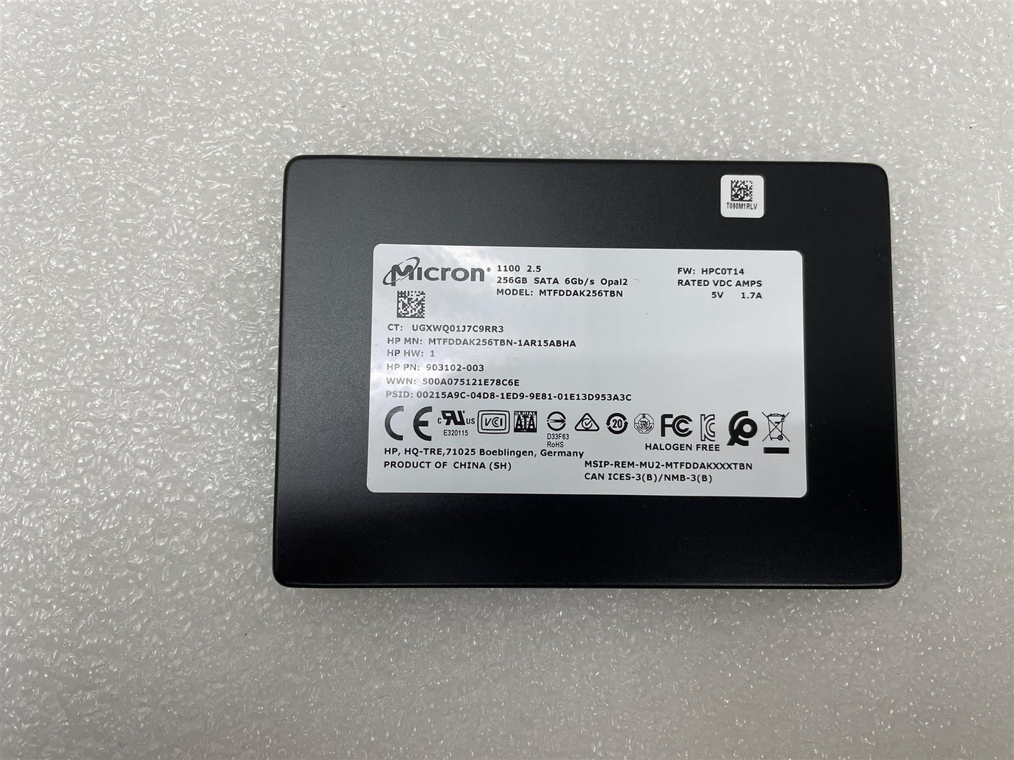 For HP L26656-001 Micron 1100 2.5 256GB SATA MTFDDAK256TBN SSD Solid State Drive