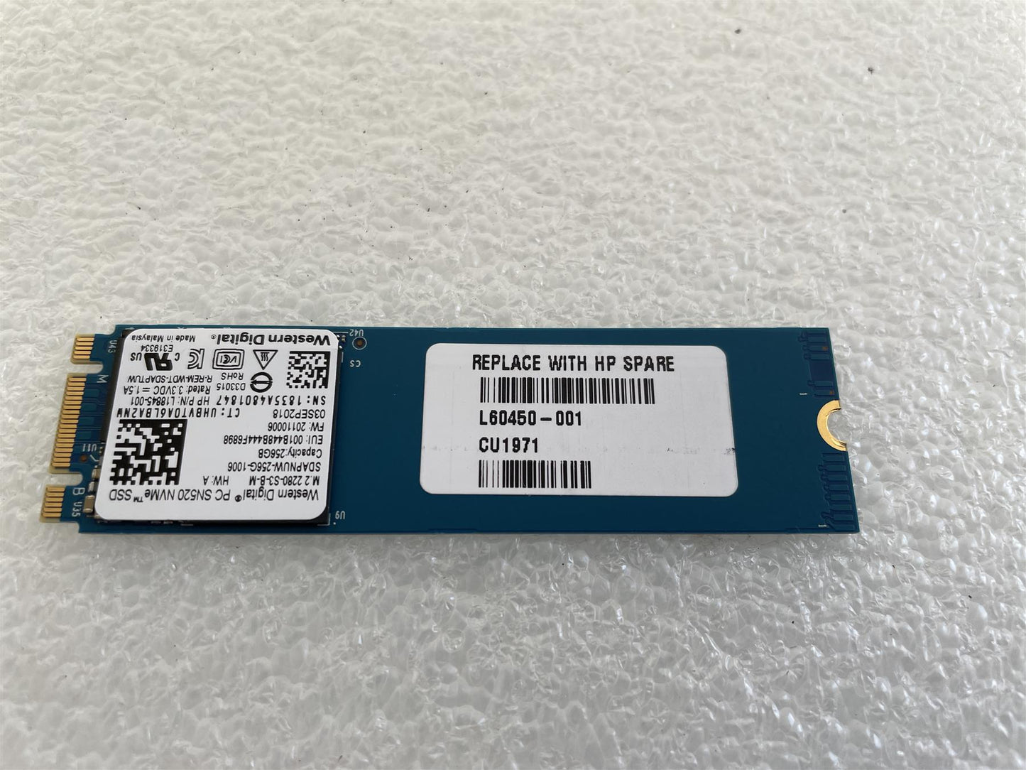 For HP L60450-001 Western Digital SN520 NVMe SSD 256GB SDAPNUW-256G-1006 NEW