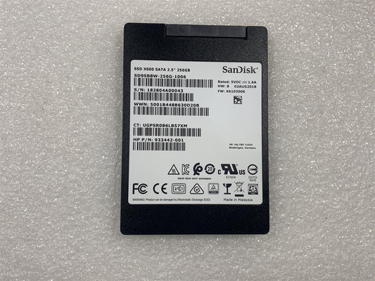 HP 865547-001 933442 Sandisk SD9-256G-1006 256GB Solid State Drive X600 SATA 2.5
