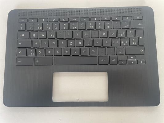 For HP Chromebook 14 G6 L90460-BG1 Palmrest Cover Keyboard Swiss Schweizer NEW