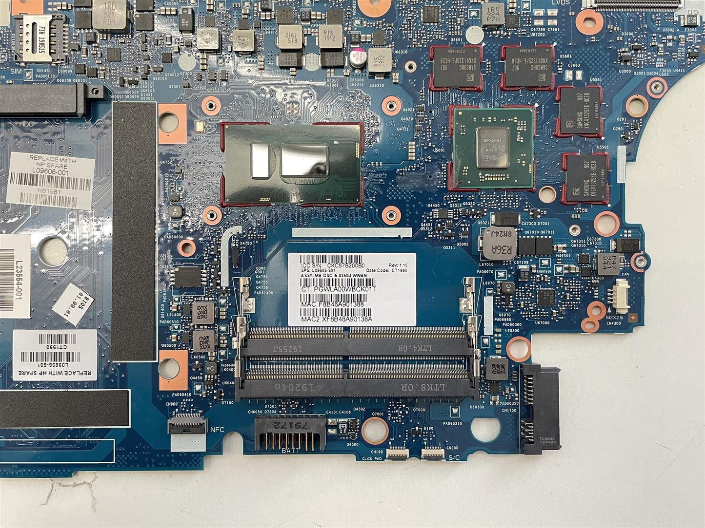 For HP ProBook 650 G4 L09606-001 Motherboard DSC Intel i5-8350U WWAN NEW