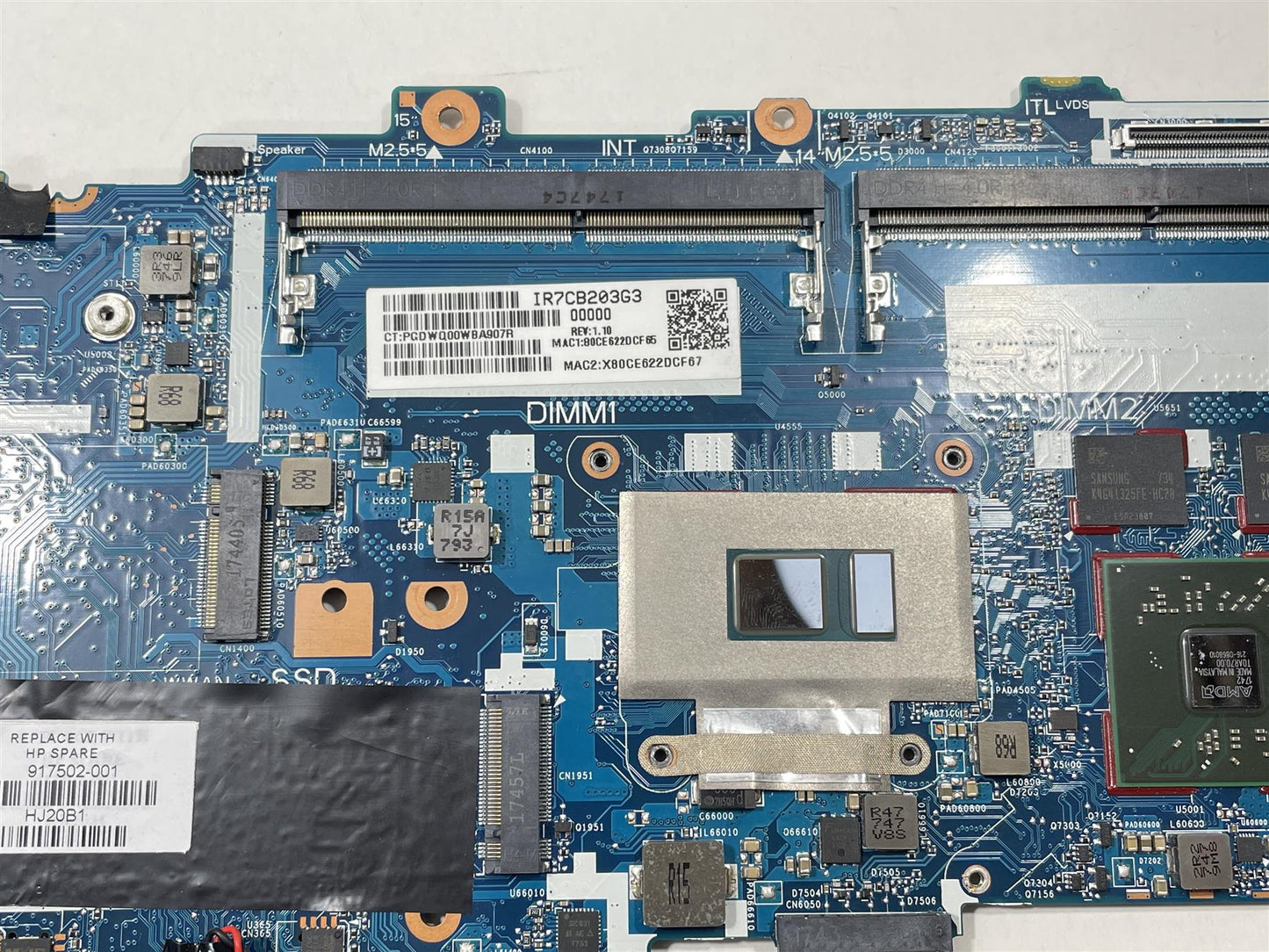 HP ZBook 14u G4 917502-001 601 Intel i5-7200U Motherboard 6050A2854301-MB-A01