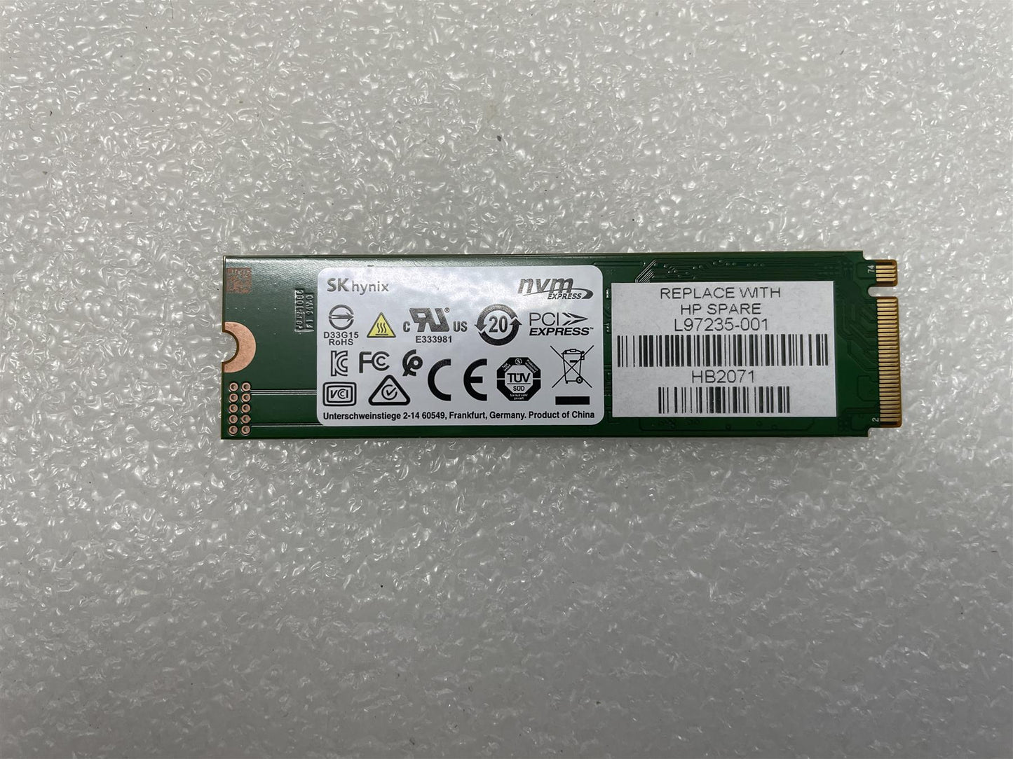 For HP L97235-001 SK Hynix 256GB BC511 NVMe SSD Solid State Drive HFM256GDJTNI