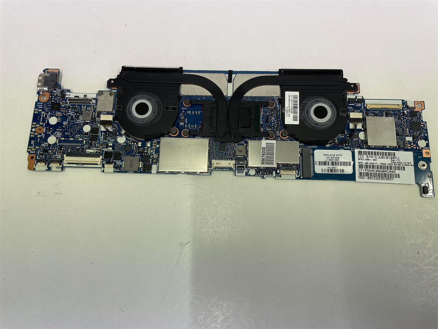 HP Elitebook x360 1020 G2 Motherboard L14941-601 UMA i7-7500U 16GB FAN HTSNK System Board Mother Board Main Board Main Board