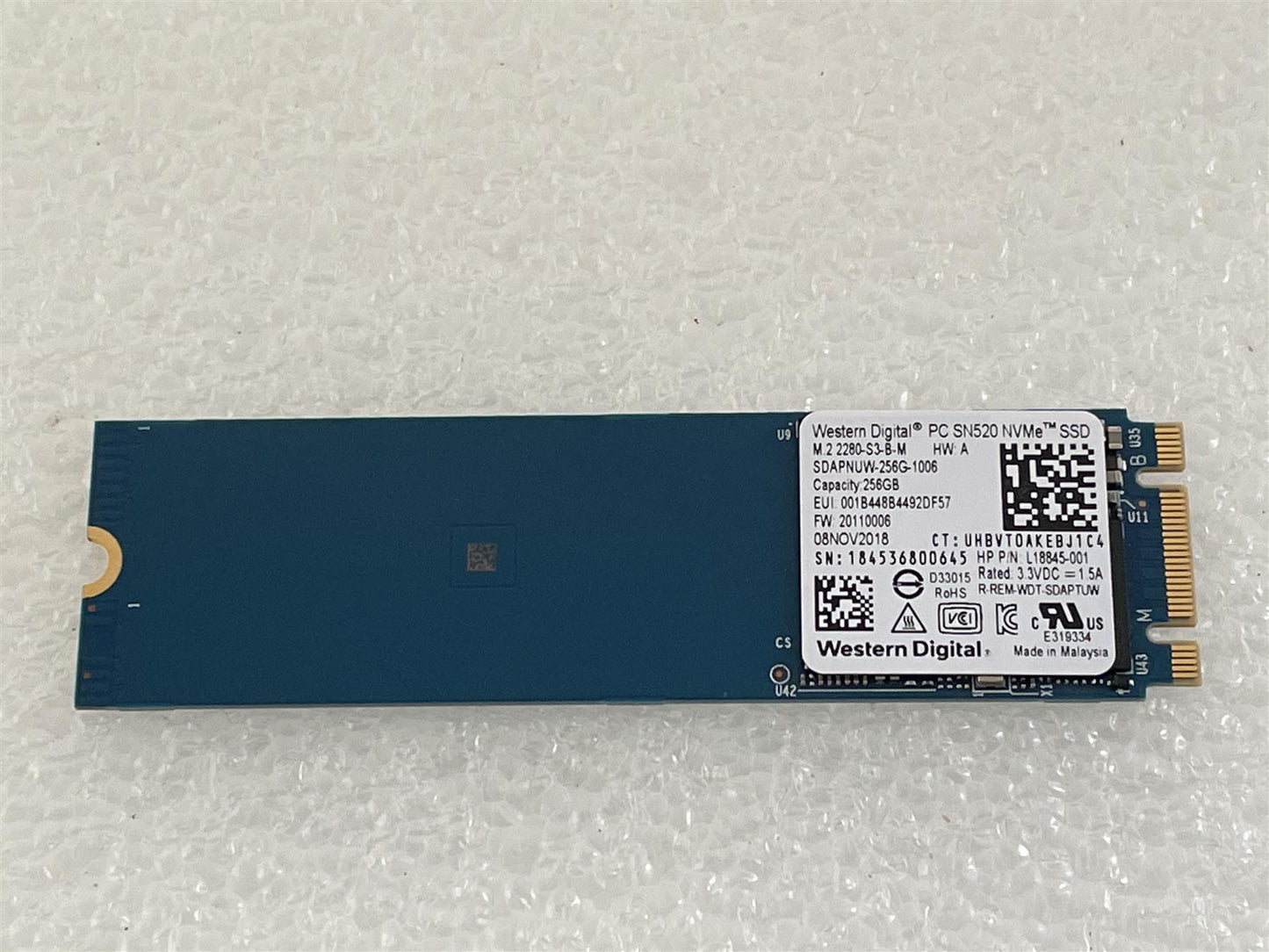 HP L58128-001 Western Digital 256GB SN520 NVMe SSD M.2 2280 Solid State Drive