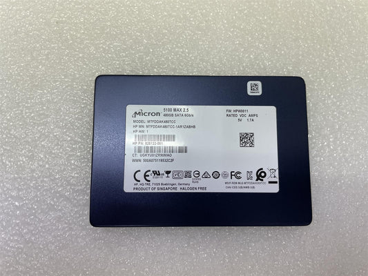 For HP L51400-001 Micron 5100 Max 2.5 480GB SATA MTFDDAK480TCC SSD Solid State Drive