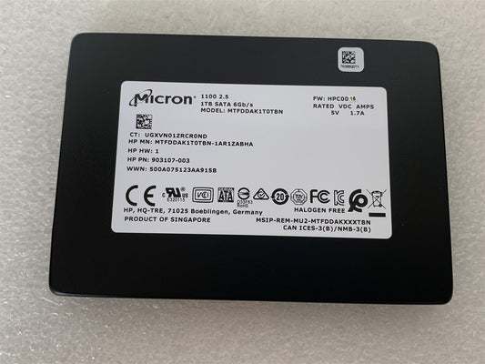 HP L25109-001 903107-003 Micron MTFDDAK1T0TBN 1TB SATA 2.5 Solid State Drive NEW