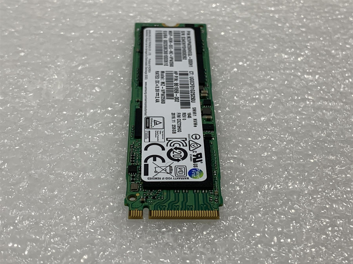 HP 828636-001 Samsung SM961 MZ-VPW2560 M.2 NVMe 256GB Solid State Drive NEW