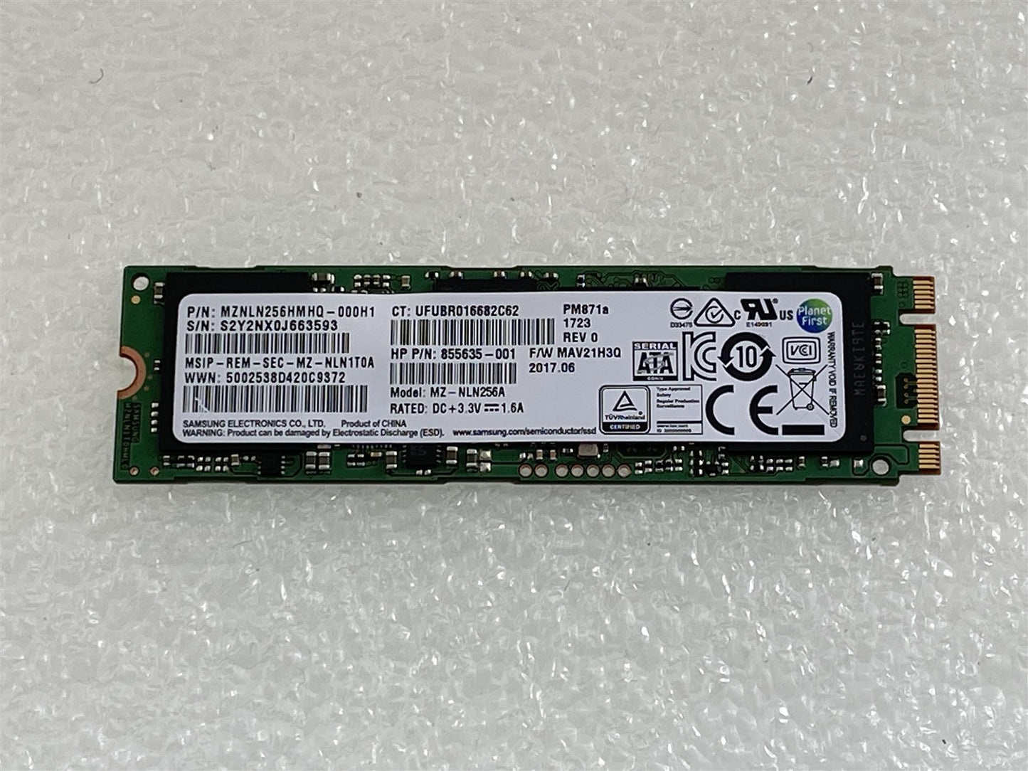 For HP 932467-001 Samsung MZNLN256HMHQ PM871a 256GB SSD Solid State Drive m.2