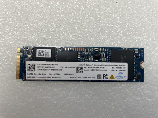 For HP L85513-001 SSD 32GB 512GB NVMe Intel Optane L48338-002 HBRPEKNX0202AH NEW